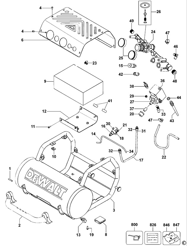 DeWalt D55155 Type 2 Compressor Spare Parts D55155