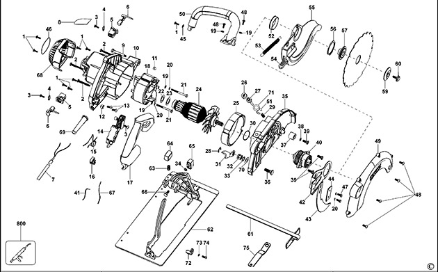 DeWalt D23650 Type 1 Circular Saw Spare Parts D23650
