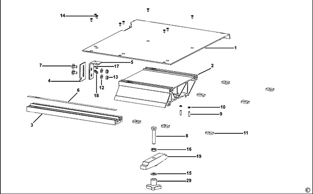 DeWalt D271058 Type 1 Extension Table Spare Parts D271058