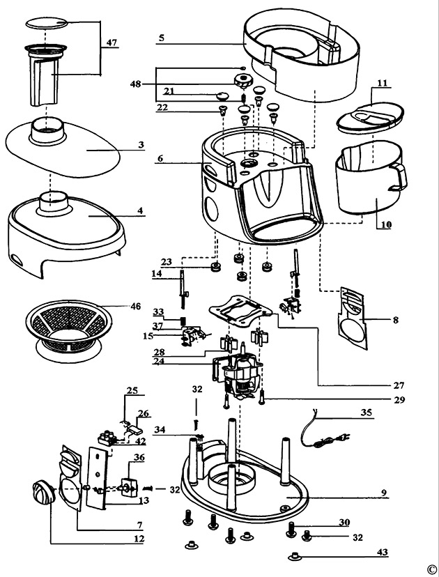 Black & Decker JE60 Type 1 Juicer Spare Parts JE60