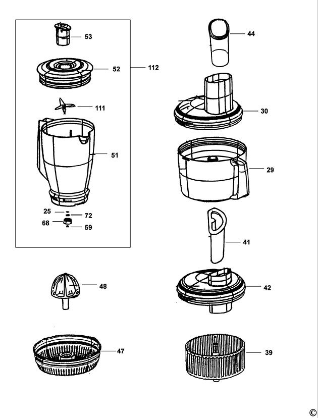 Black & Decker FX700 Type 1 Food Processor Spare Parts FX700