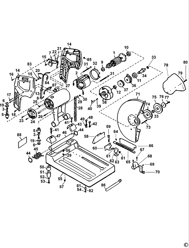 Black & Decker 3935 Type 1 Chop Saw Spare Parts 3935