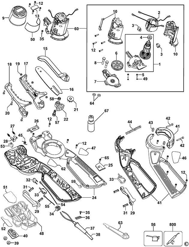 Black & Decker LP1000 Type 1 Powered Lopper Spare Parts LP1000