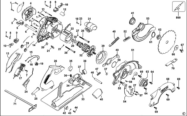 DeWalt D23550 Type 1 Circular Saw Spare Parts D23550