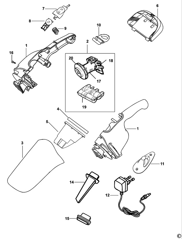Black & Decker CHV7250 Type 1 Dustbuster Spare Parts CHV7250
