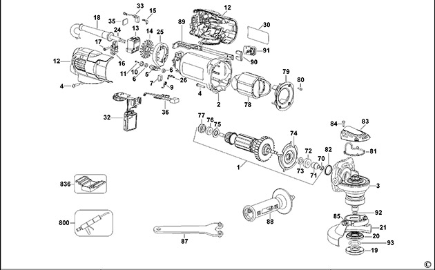 DeWalt D28137 Type 1 Small Angle Grinder Spare Parts D28137