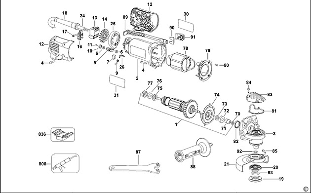 DeWalt D28141 Type 1 Small Angle Grinder Spare Parts D28141