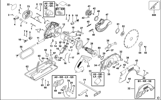 DeWalt D23620 Type 2 Circular Saw Spare Parts D23620