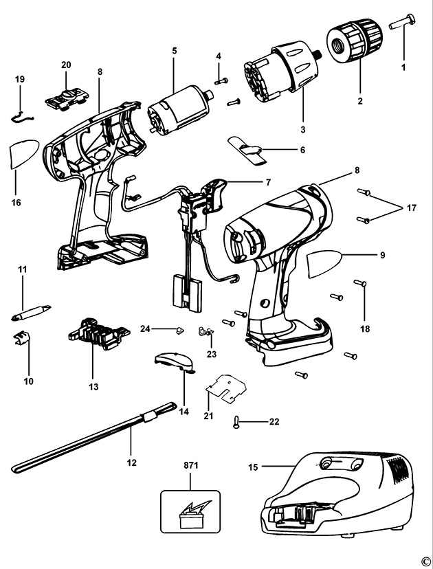 Black & Decker SX4000 Type 1 C'less Drill/driver Spare Parts SX4000