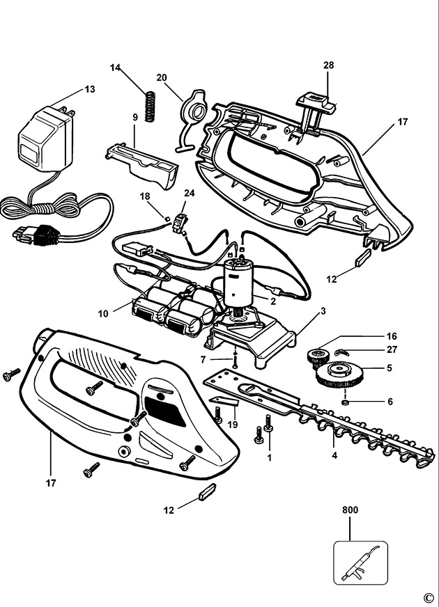Black & Decker DS600 Type 1 Shrub Trimmer Spare Parts DS600