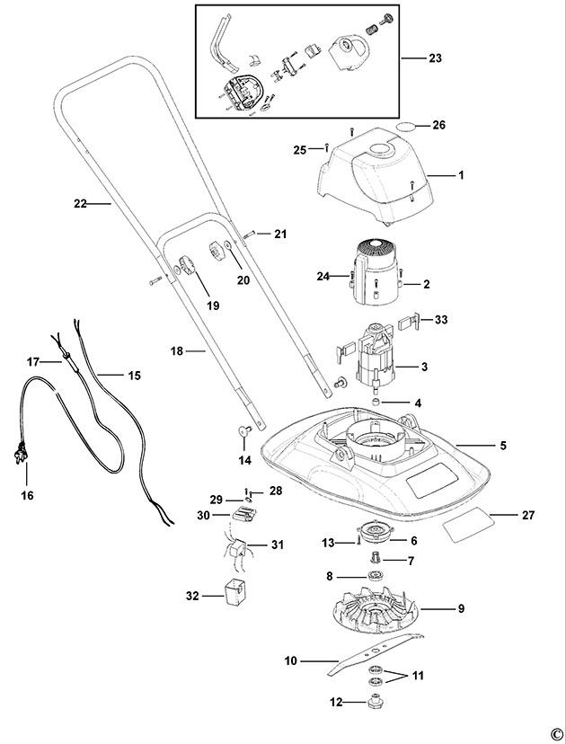 Black & Decker GX340C Type 1 Hover Mower Spare Parts GX340C