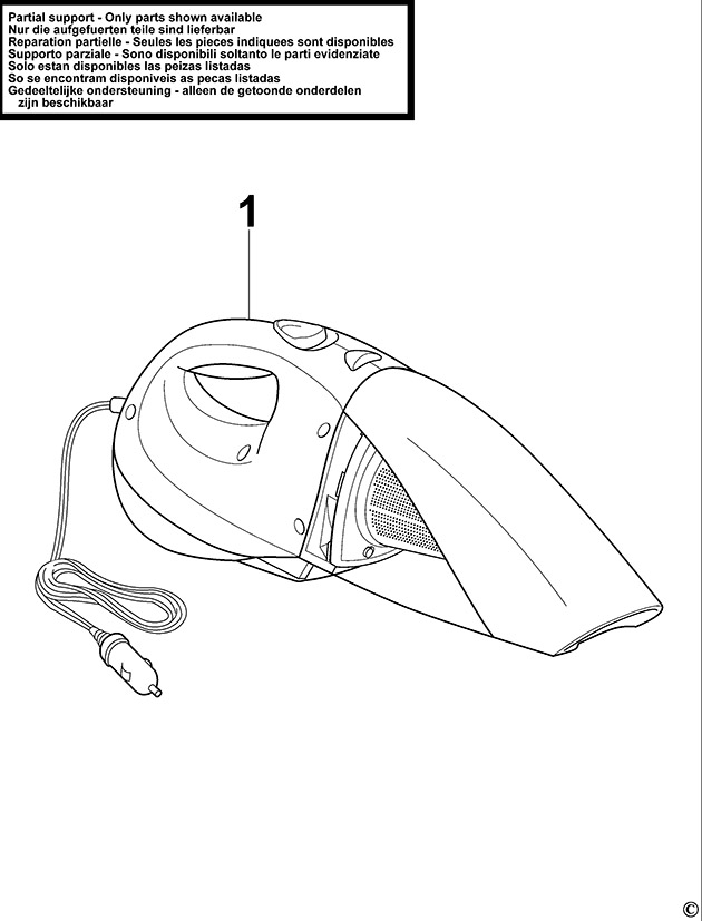Black & Decker ACV1205 Type 1 Car Vac Spare Parts ACV1205