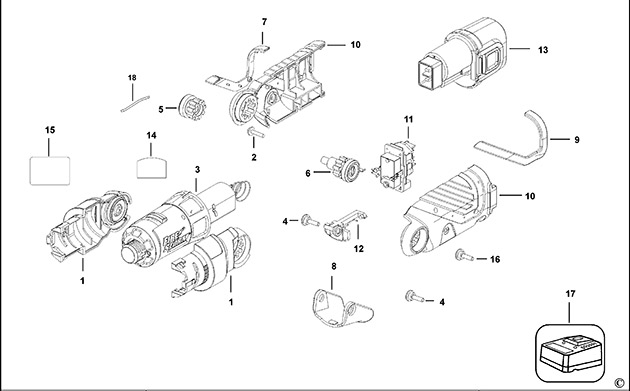 Black & Decker FS360 Type 1 Cordless Screwdriver Spare Parts FS360