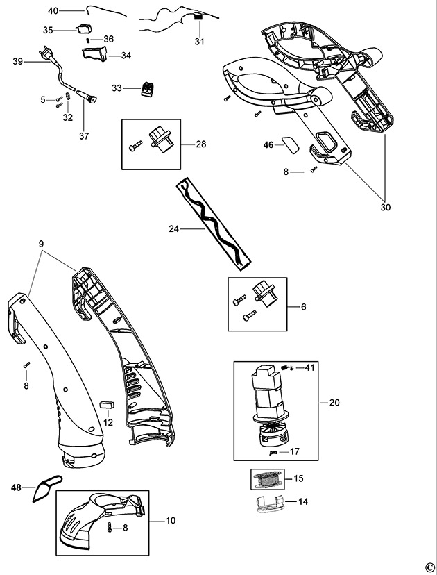 Black & Decker GL280 Type 1 String Trimmer Spare Parts GL280