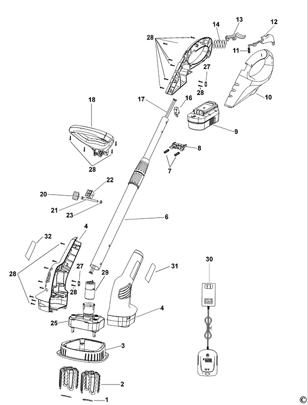 Black & Decker GXC1000 Type H1 Power Weeder Spare Parts GXC1000