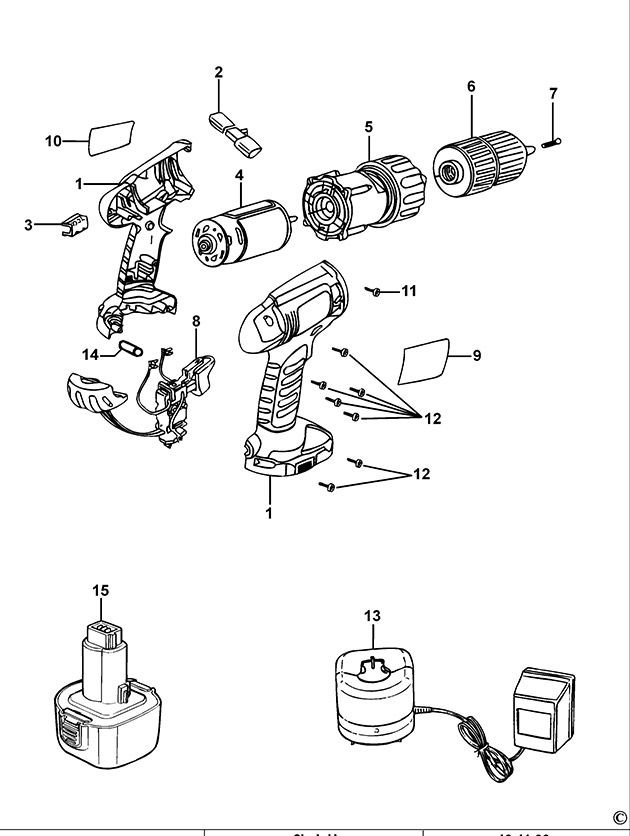 Black & Decker CD14C Type 2 Cordless Drill Spare Parts CD14C