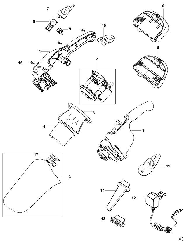 Black & Decker V3605 Type H1-A9 Dustbuster Spare Parts V3605
