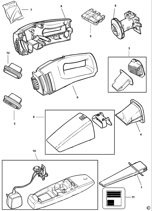 Black & Decker DB360 Type 1 Dustbuster Spare Parts DB360