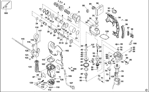 Black & Decker KD1001K Type 2 Rotary Hammer Spare Parts KD1001K