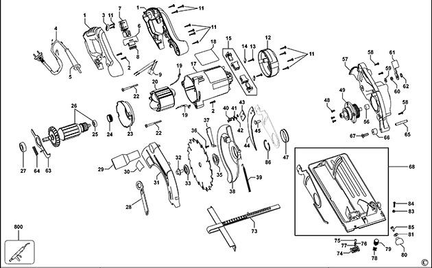 Black & Decker KS1300 Type 1 Circular Saw Spare Parts KS1300