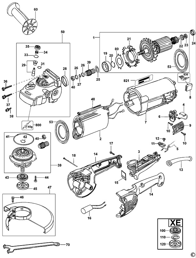 DeWalt D28414 Type 2 Angle Grinder Spare Parts D28414