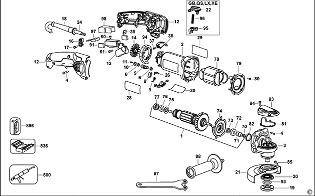 DeWalt D28065 Type 1 Angle Grinder Spare Parts D28065