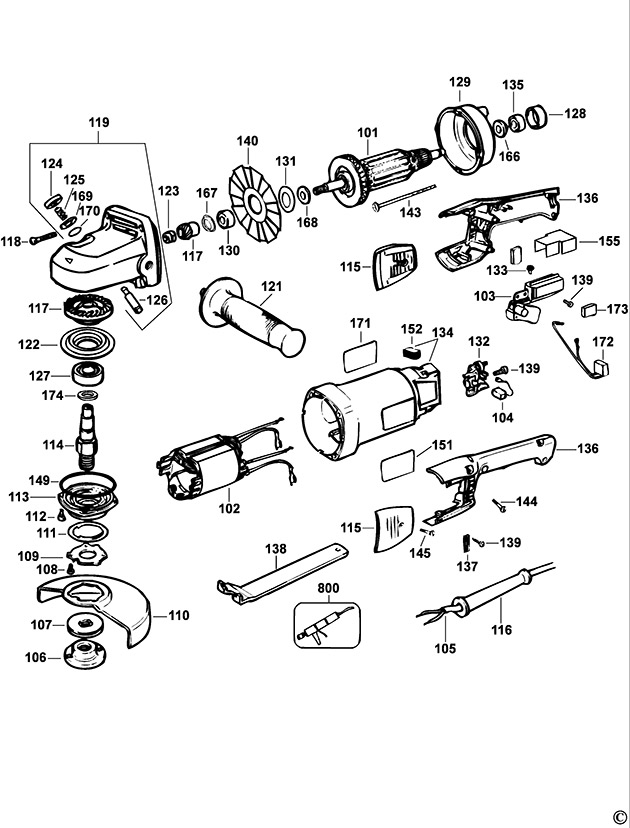 DeWalt DW831 Type 3 Angle Grinder Spare Parts DW831