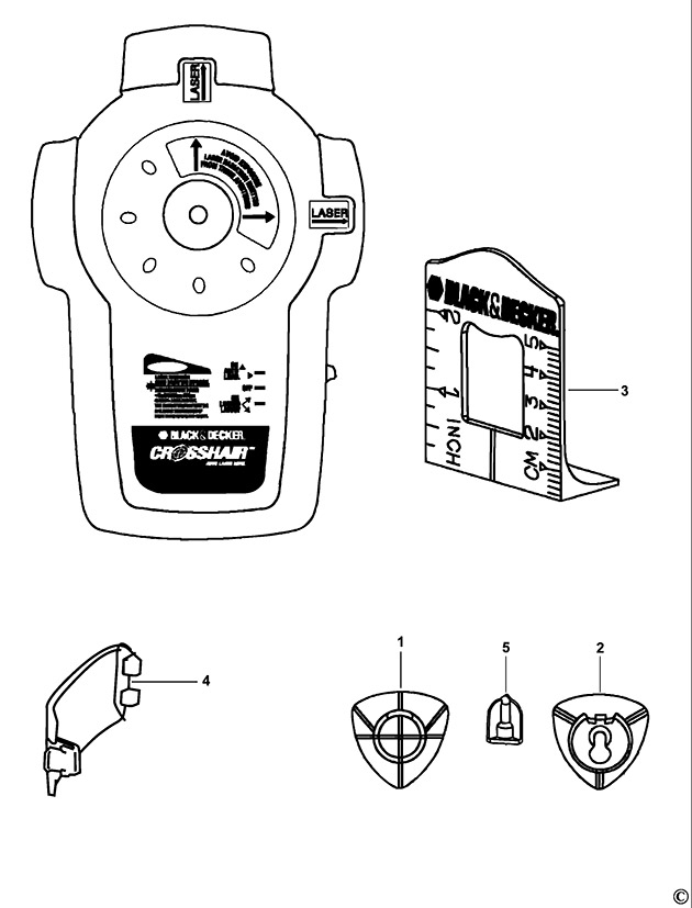 Black & Decker BDL400S Type 1 Laser Spare Parts BDL400S