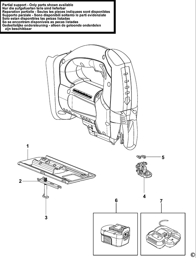Black & Decker BD1800JS Type 1 Cordless Jigsaw Spare Parts BD1800JS