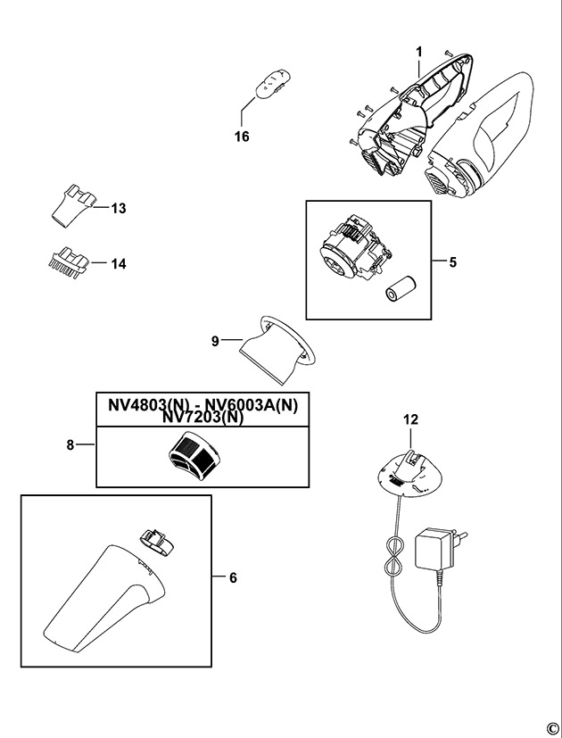 Black & Decker NV3603 Type H1 Dustbuster Spare Parts NV3603