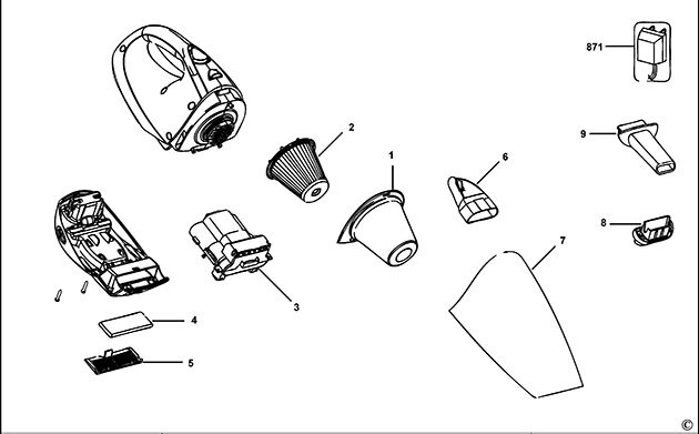 Black & Decker CHV1560 Type 1 Dustbuster Spare Parts CHV1560