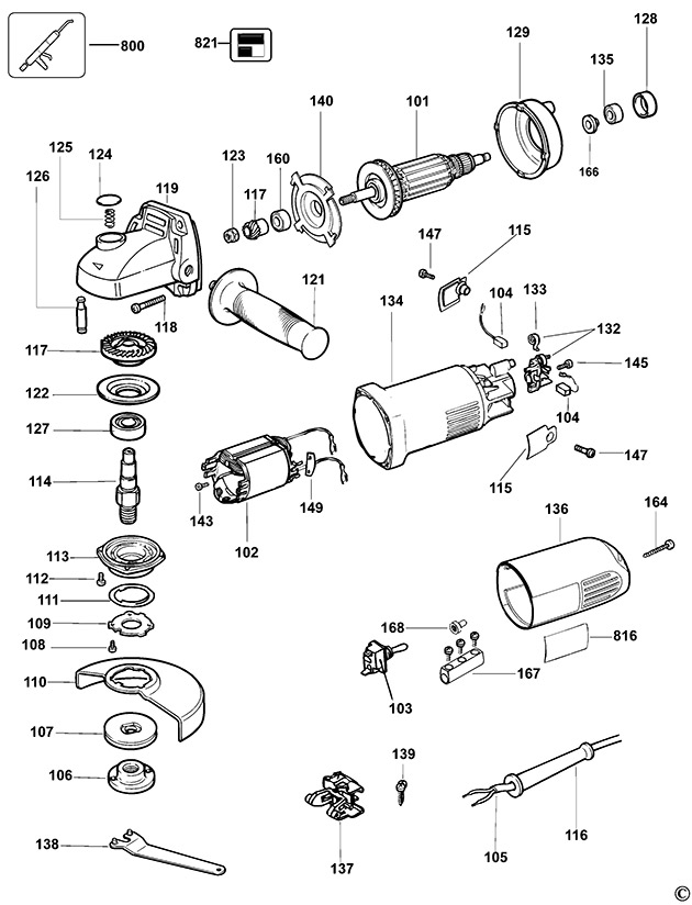 DeWalt DW812 Type 5 Small Angle Grinder Spare Parts DW812