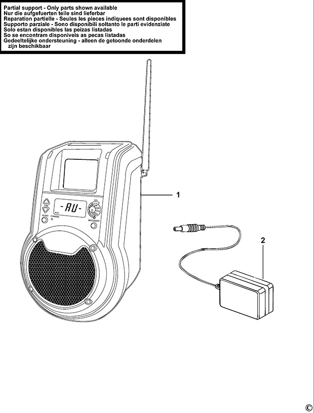 Black & Decker BD18RC Type 1 Site Radio Spare Parts BD18RC