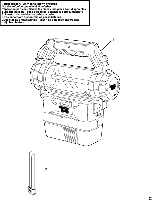 Black & Decker BD18AL Type 1 Torch Spare Parts BD18AL