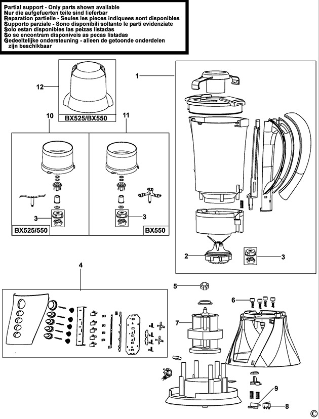 Black & Decker BX500 Type 2 Blender Spare Parts BX500