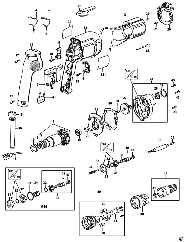 DeWalt DW275KN Type 5 Screwdriver Spare Parts DW275KN