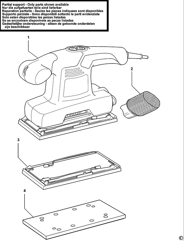 Black & Decker KA320E Type 1 Sander Spare Parts KA320E