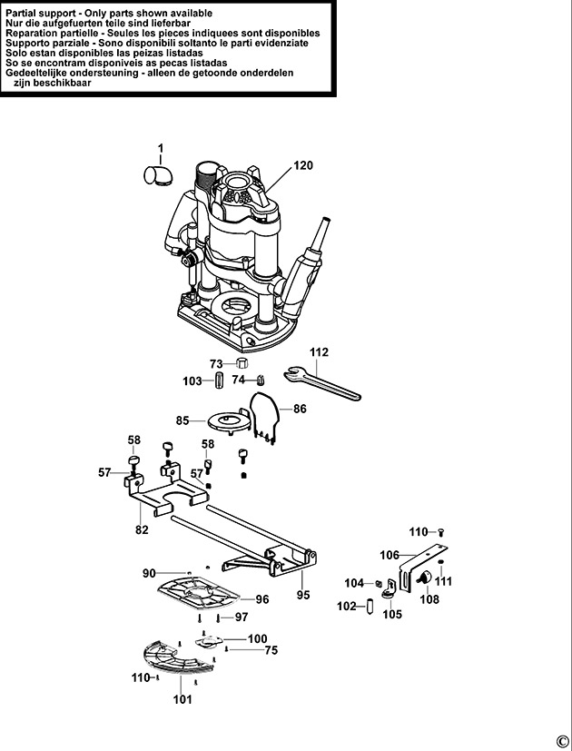Black & Decker FS1500E---A Type 1 Router Spare Parts FS1500E---A