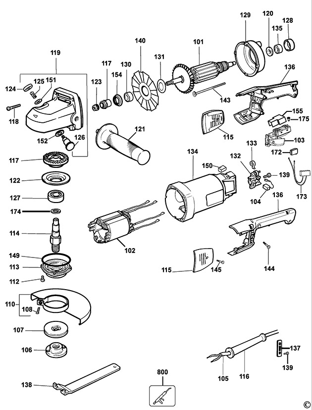 DeWalt DW840 Type 2 Angle Grinder Spare Parts DW840