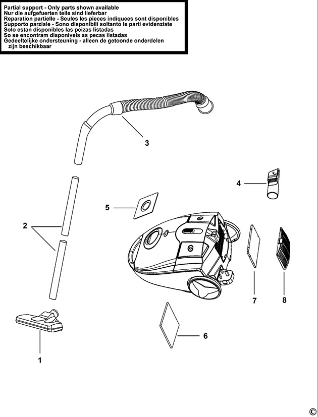 Black & Decker VM1430 Type 1 Vacuum Cleaner Spare Parts VM1430