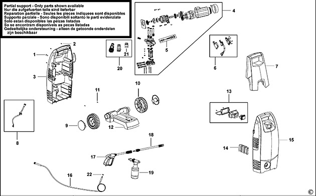 Black & Decker PW1400 Type 1 - AS Pressure Washer Spare Parts PW1400