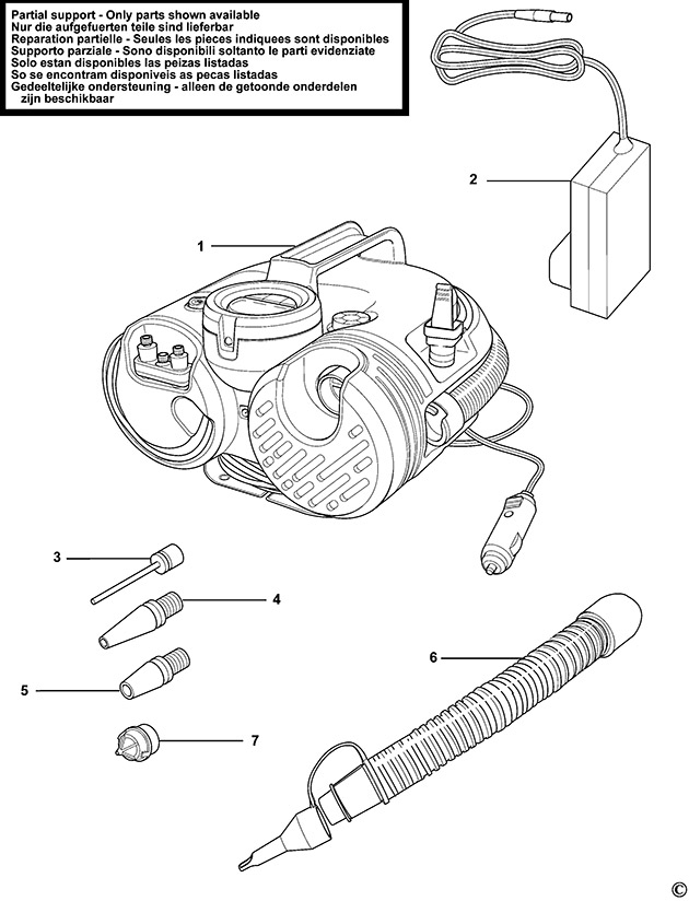 Black & Decker ASI500 Type H2 Inflator Spare Parts ASI500
