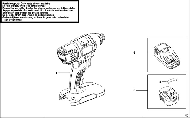 Black & Decker SX5120 Type H1 Impact Wrench Spare Parts SX5120