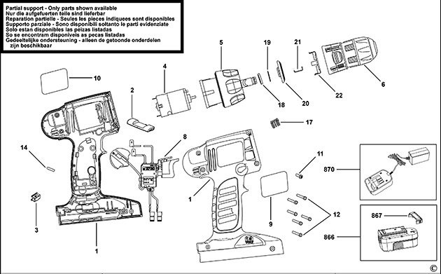 Black & Decker CD18QC Type H1 Cordless Drill Spare Parts CD18QC