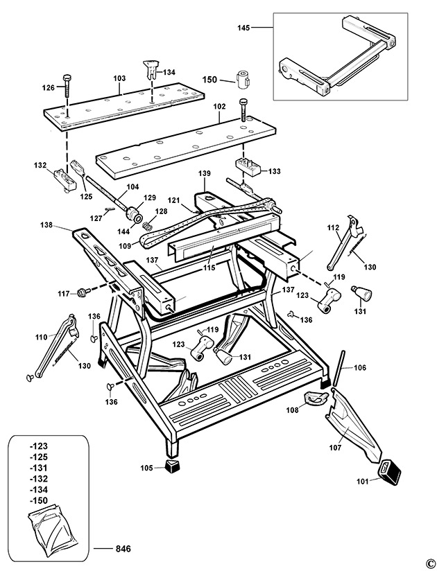 Black & Decker WM835 Type 1 Workmate Spare Parts WM835