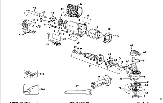 DeWalt D28143 Type 2 Small Angle Grinder Spare Parts D28143