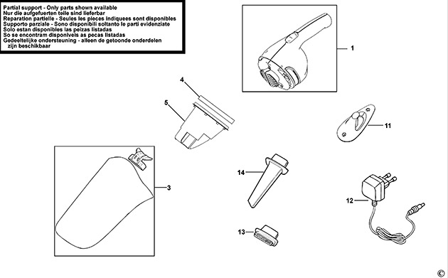 Black & Decker WV4850 Type H2 Dustbuster Spare Parts WV4850
