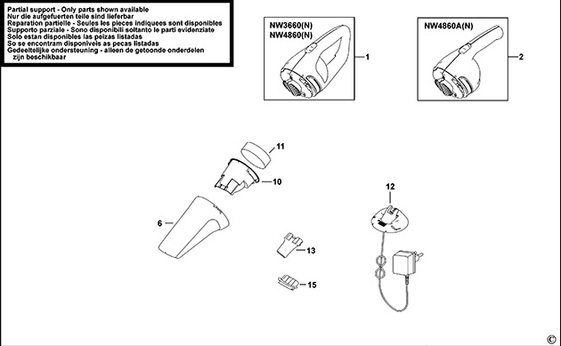 Black & Decker NW3660N Type H2 Dustbuster Spare Parts NW3660N