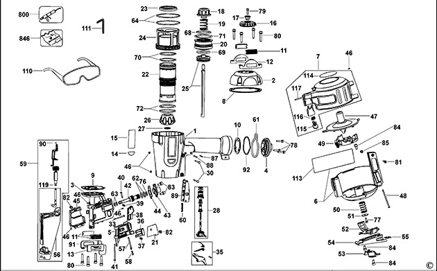 DeWalt D51321 Type 2 Nailer Spare Parts D51321