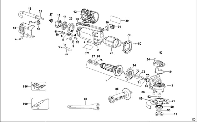 DeWalt D28130 Type 3 Small Angle Grinder Spare Parts D28130